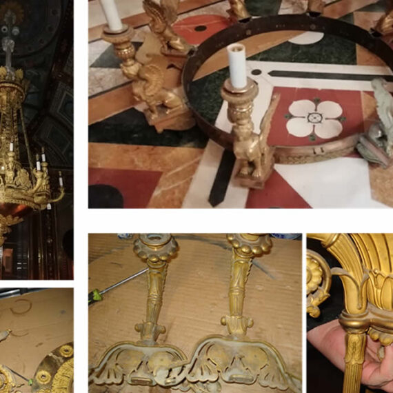El arte de devolver la luz al pasado: restauración de una lámpara histórica en la Casa del Labrador