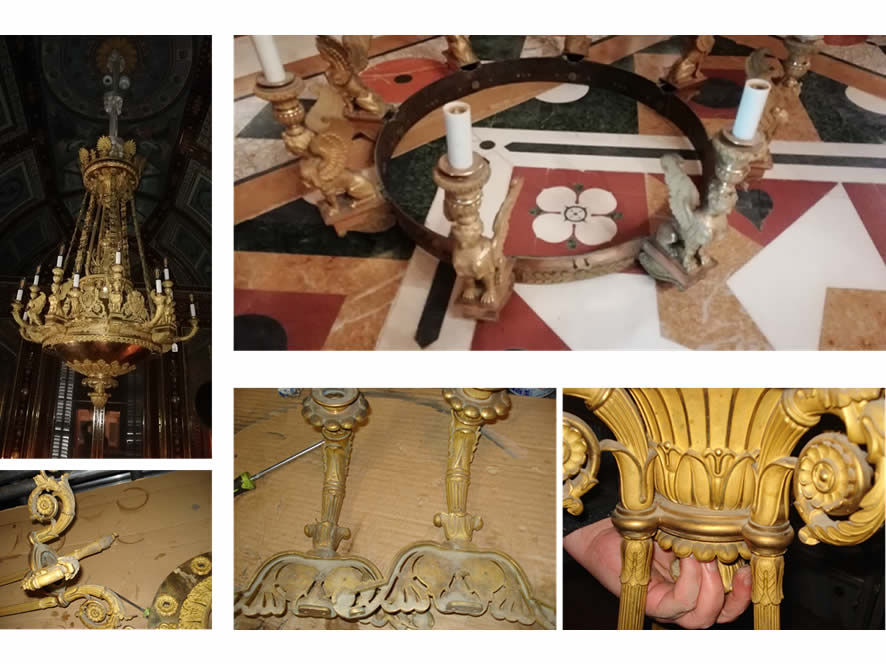El arte de devolver la luz al pasado: restauración de una lámpara histórica en la Casa del Labrador